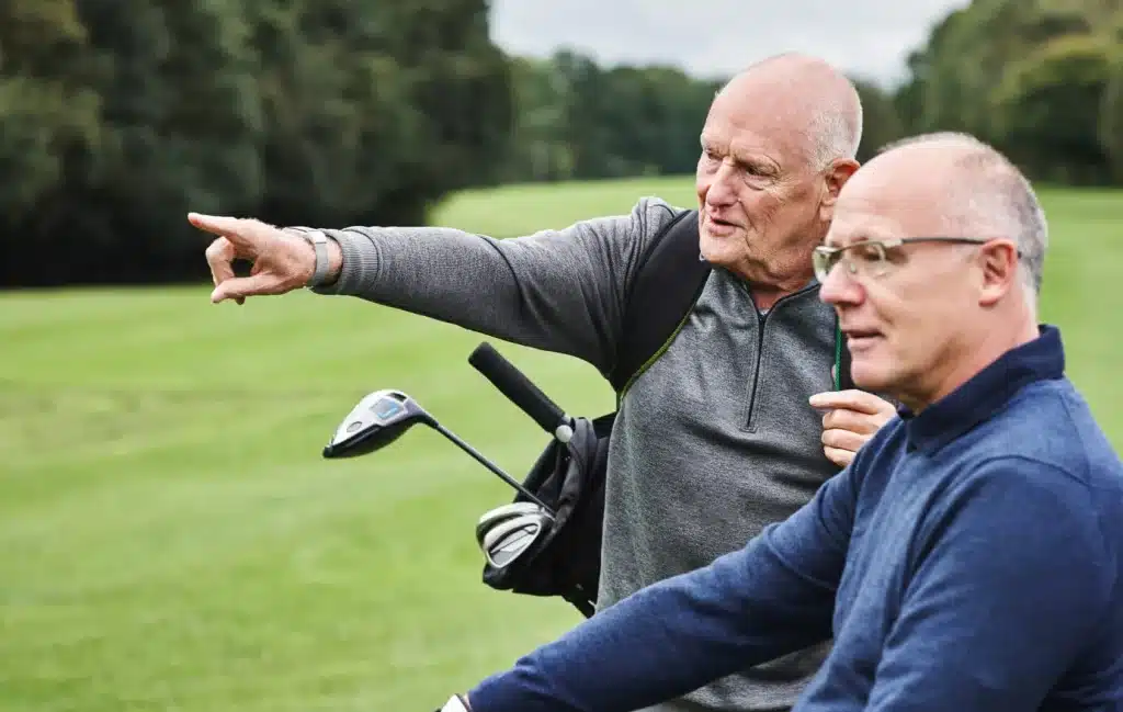 Two men on a golf course